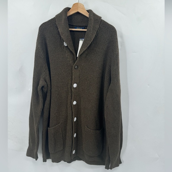 NWT Polo Ralph Lauren Cotton Shawl-Collar Cardigan
Big & Tall 2XLT Olive Heather - Picture 2 of 9